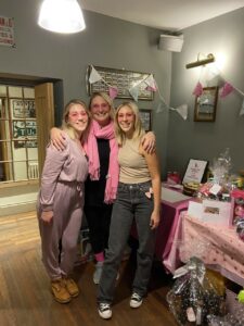 Jenna and Amy with a friend at their Breast Tea Ever.