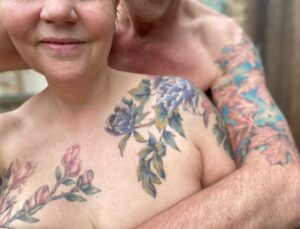 Victoria and David with their tattoos.