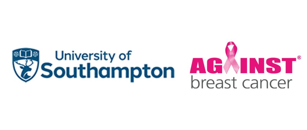 Logos. Researchers at the University of Southampton, with funding Against Breast Cancer, have developed a pioneering lab model that mimics breast cancer in people with obesity.