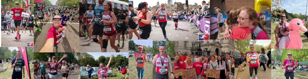 Collage of our London Marathon 2026 runners