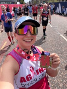 Florence Wilson with her Manchester Marathon medal